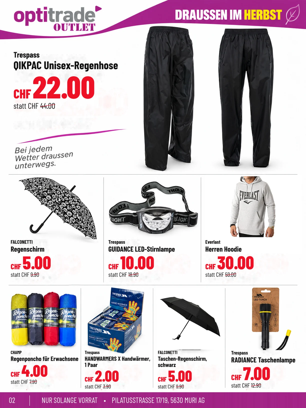 Originalprospektseite 2, Draussen im Herbst